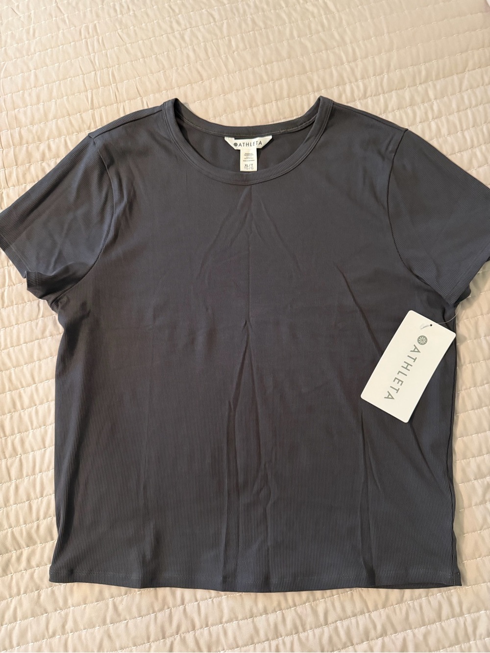NWT Athleta Women's Signature Rib Crop Tee